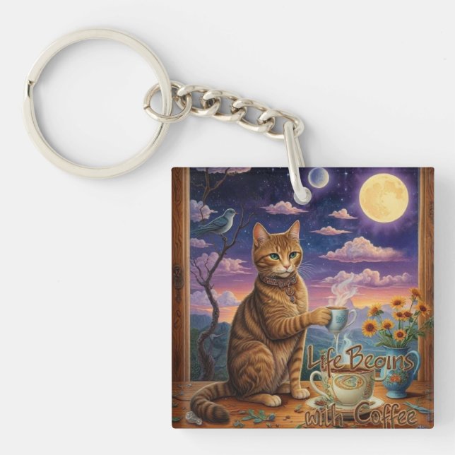 Llavero Gato de café (Frente)