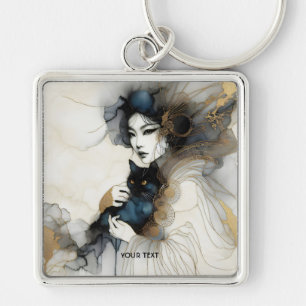 Llavero Gato de Chica japonés con fantasía