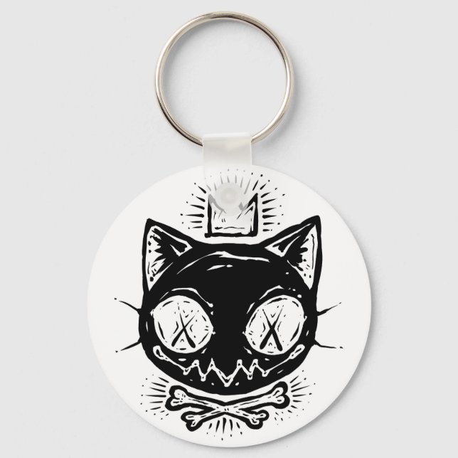 Llavero Gato de cráneo coronado (Anverso)