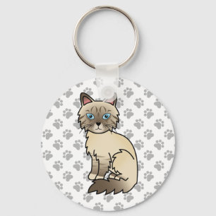 Llavero Gato de dibujos animados Birman / Ragdoll de punto