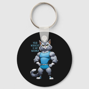 Llavero Gato de dibujos animados divertido - estilo gimnas