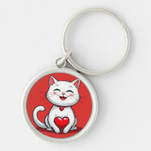 Llavero Gato de dibujos animados lindo enamorado