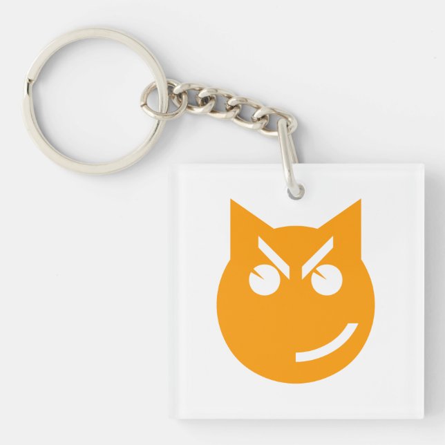 Llavero Gato de Emoji sonriente (Frente)