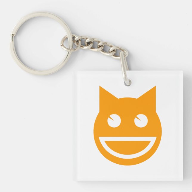 Llavero Gato de Emoji sonriente (Frente)