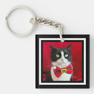 Llavero Gato de esmoquin navideño bonito 