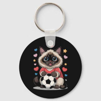 Llavero Gato de fútbol Kawaii solo chica que ama a Birman 