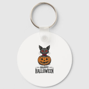 Llavero Gato de Halloween Calabaza Bonita Vintage Espeluzn