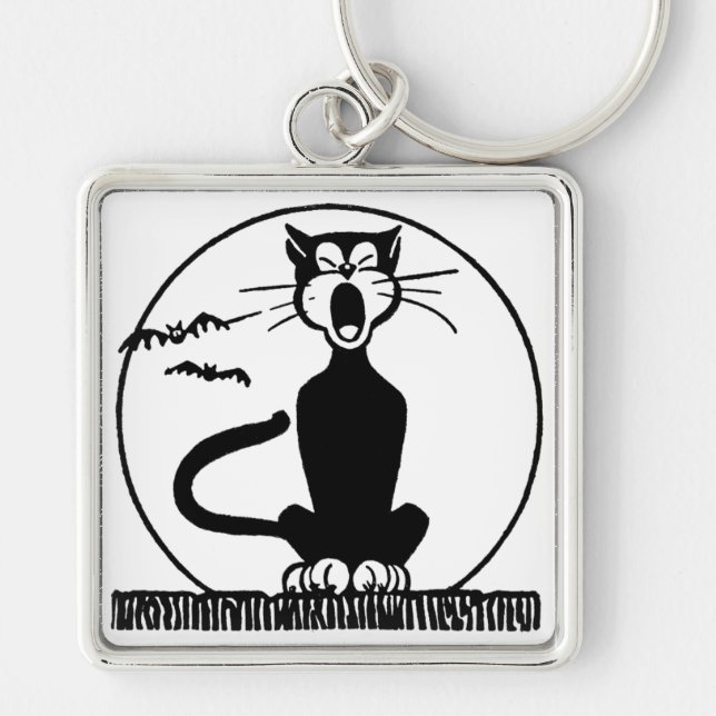 Llavero Gato de Halloween vintage (Frente)