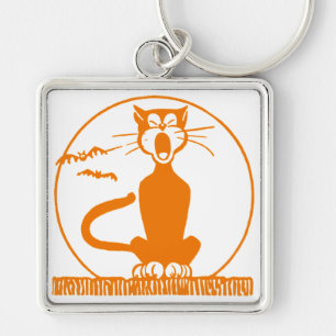 Llavero Gato de Halloween vintage