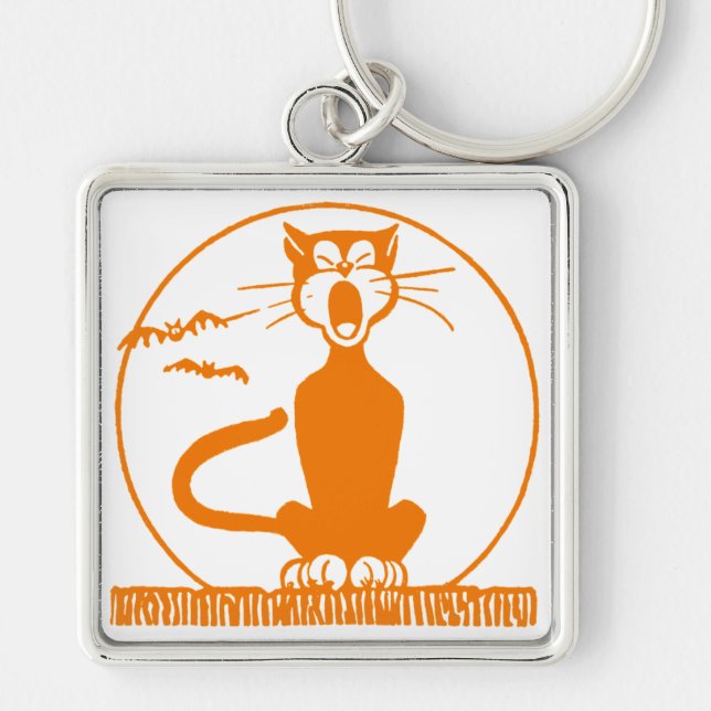 Llavero Gato de Halloween vintage (Frente)