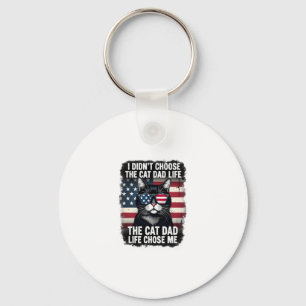Llavero Gato de la bandera americana vintage Papá Día del