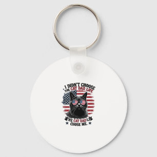 Llavero Gato de la bandera americana vintage papá día del 