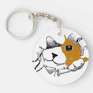 Llavero gato de la cadena de llaves de la bolsa