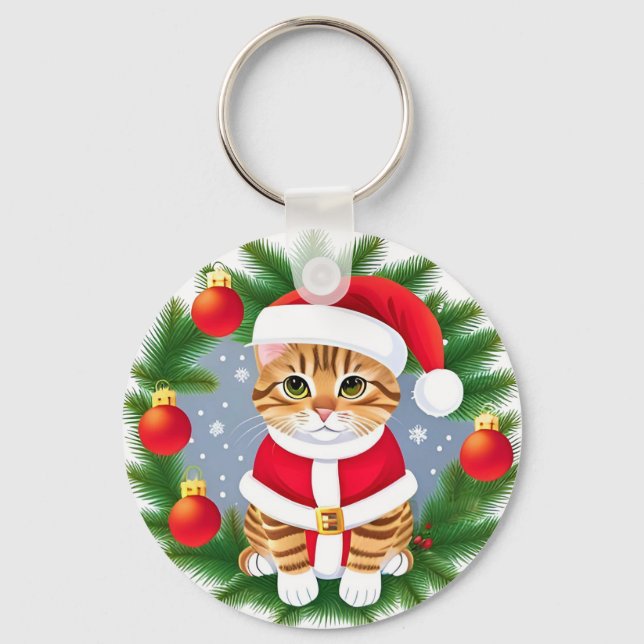 Llavero Gato de la tabla en traje de regalo (Anverso)