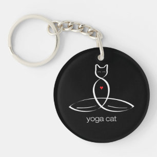 Llavero Gato de la yoga - texto regular del estilo