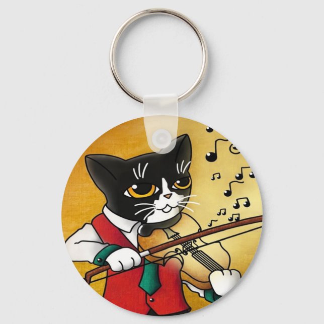 Llavero Gato de música violín (Anverso)