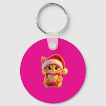 **Gato de Navidad Adorable con Sombrero de Santa –