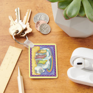 Llavero Gato de Navidad lindo durmiendo con ratones en cal