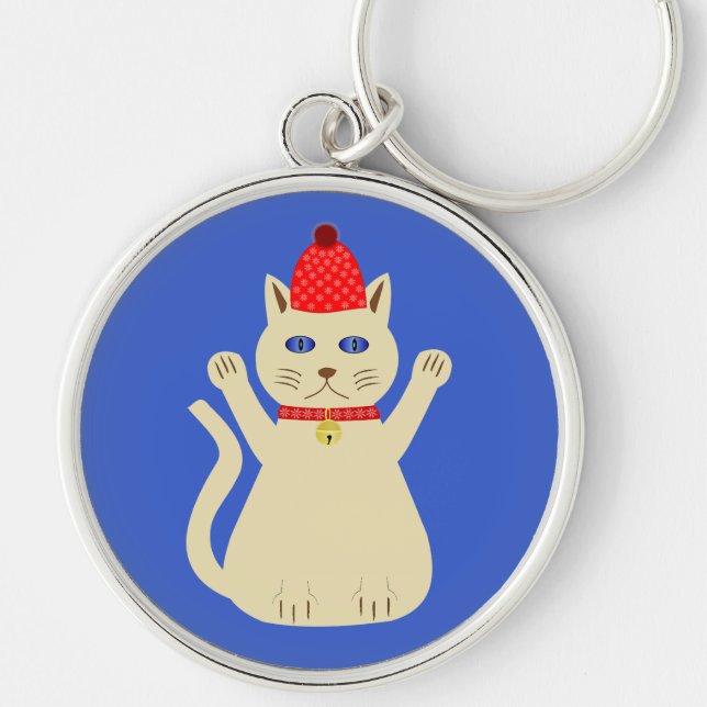 Llavero Gato de Navidades de corte (Frente)