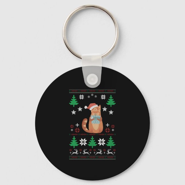 Llavero Gato de Navidades feos (Anverso)