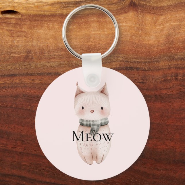 Llavero Gato de Navidades Rubor Pink Meow (Anverso)