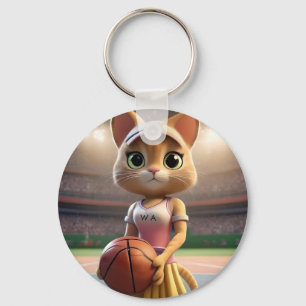 Llavero Gato de Netball femenino,