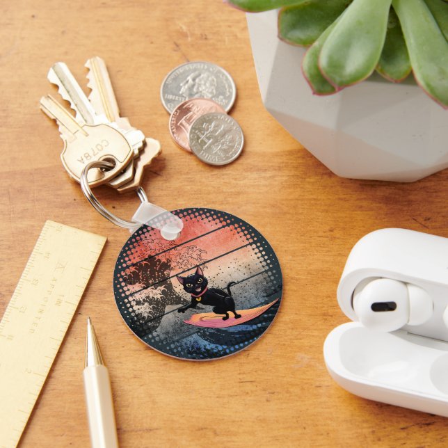 Llavero Gato de ondulación al atardecer (Escritorio )