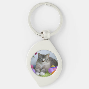 Llavero Gato de Pascua Pegatina redondo clásico Mason Jar 