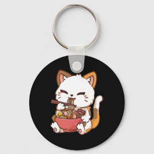 Llavero Gato de Ramen Anime Kawaii comiendo Ramen