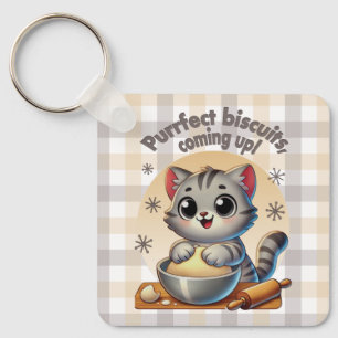 Llavero Gato de rodillas "Procure galletas, venga"