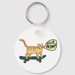 Llavero Gato de Skateboarding MEOWT