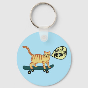 Llavero Gato de Skateboarding MEOWT
