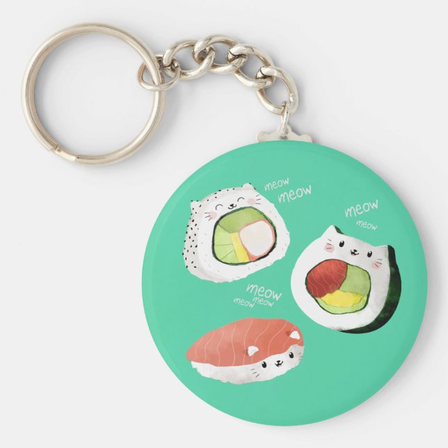 Llavero Gato de sushi lindo (Frente)