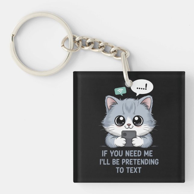 Llavero Gato de texto (Frente)