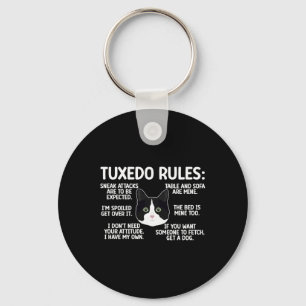 Llavero Gato de Tuxedo Reglas de Tuxedo Gato Lover Tuxedo