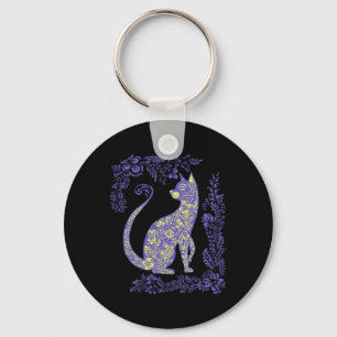 Llavero Gato de Ucrania Floral Vintage Vyshyvan Ucraniano