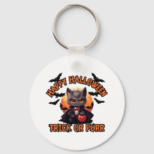 Llavero Gato de vampiros Halloween Calabaza Bat Spooky Fes