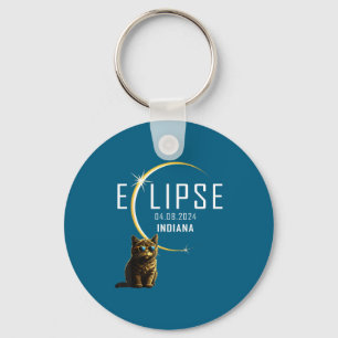 Llavero Gato del eclipse solar total de Indiana