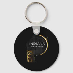 Llavero Gato del eclipse solar total de Indiana