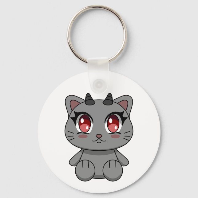 Llavero Gato Demon Cute Kawaii (Anverso)
