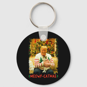 Llavero Gato divertido de Trump Navidad Amantes de gatos M
