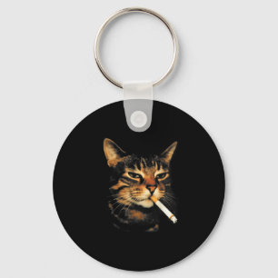 Llavero Gato Divertido Fumando Cigarrillo Gatito Meme Estú