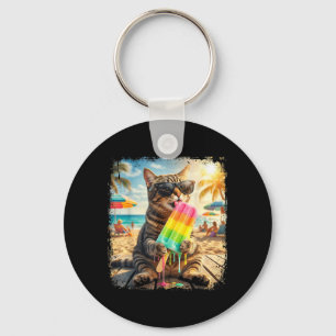 Llavero Gato Divertido Paleta De Verano Animal Gafas De So