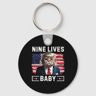 Llavero Gato Divertido Trump 9 Vidas Por Voto Divertido Po