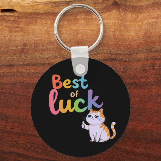 Llavero Gato dulce mejor suerte: Difundir diversión y bien (Reverso )