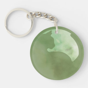 Llavero Gato en círculo - Keychain verde