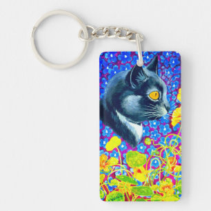 Llavero Gato en flores