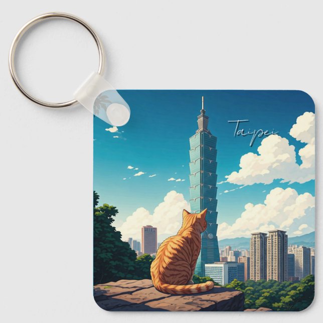 Llavero Gato en Taipei 101 Taiwán (Anverso)