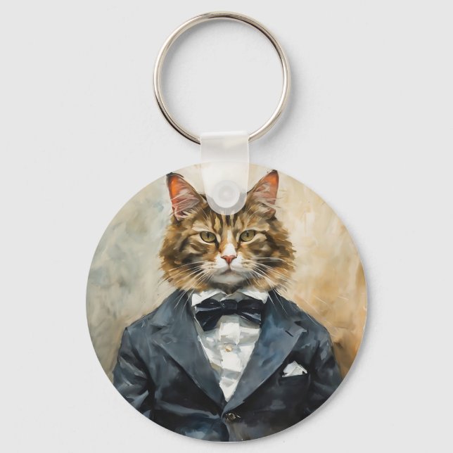 Llavero Gato en un traje (Anverso)
