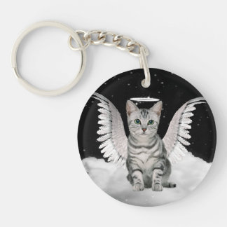 Llavero Gato en una nube Angel Silver Tabby